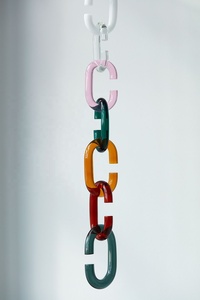 <b>Resin</b> Handmade Link Chain Sculpture Blue Gradient Irregular Shape Artistic Home Decoration Fashion Wall Ornament Artizon Studio - Product Image 3