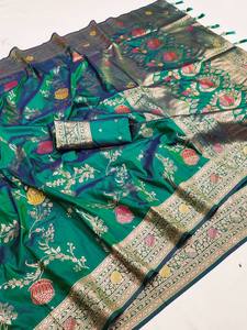 Sari traditionnel de luxe avec un artisanat Meenakari détaillé - Product Image 2