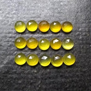 Natural 5mm amarillo Calcedonia Rosa corte redondo Flatback cabujón para joyería semipreciosa piedra preciosa suelta del fabricante India - Product Image 1
