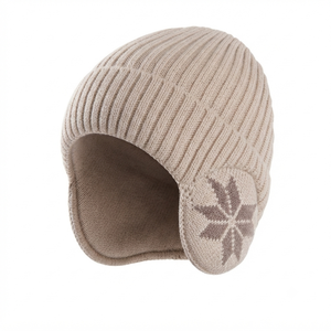 Chapeau à oreillettes unisexe, bonnet tricoté avec motif de feuilles, doublure en polaire, chapeau d'hiver pour activités de plein air, adultes 56-58CM - Product Image 6