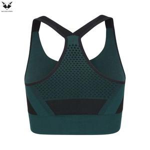 Nuevo sujetador deportivo de compresión para mujer, de tela ecológica, de color sólido, para gimnasio, fitness y running. - Product Image 5