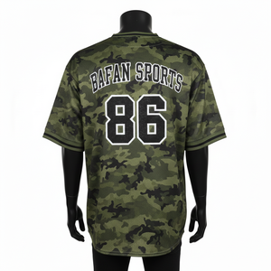 Camiseta 100% algodón para hombre, corte holgado, estampada, estilo jersey de béisbol, tela de malla de poliéster transpirable, GSM, logotipo personalizado con transferencia térmica. - Product Image 2