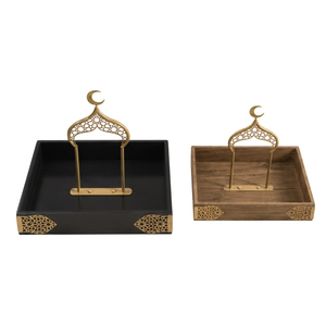Bandeja de hierro hueca con diseño de luna y estrella para decoración de Ramadán Mubarak, vajilla para festivales musulmanes, exhibición de pasteles y dulces - Product Image 2