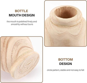 Jarrón de Madera de Paulownia Sólida, Ligero y Duradero, Diseño Escandinavo Moderno, para Exhibición de Flores Secas, Decoración Clásica para el Hogar, Año Nuevo - Product Image 5