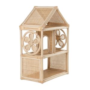 Premium Quality Rattan <b>Doll</b> House Aesthetic Wicker Miniature House Sustainable Wooden Toy Dollhouse for Toddler Room Decoration - Product Image 1