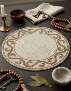 Luxury Handmade Beaded Embroidery <b>Placemat</b> <b>Table</b> Decor <b>for</b> Restaurants and Hotels - Product Image 2