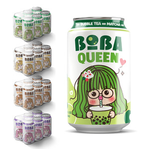 Té de burbujas con leche y sabor a matcha, el más vendido, BOBA QUEEN en lata de 330 ml, muestra gratuita, bebida refrescante, bebidas vietnamitas, HALAL - Product Image 3