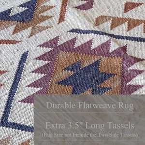 Tapis de sol écologiques, tapis kilim en jute et laine tissés à la main sur mesure pour salon, chambre et bureau - Product Image 4