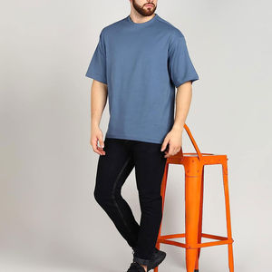 Camiseta de Hombre 100% Algodón Antiarrugas, Estilo Hip Hop, Oversize, Manga Corta, Unisex, Lisa, Personalizable, Tallas Grandes - Product Image 3