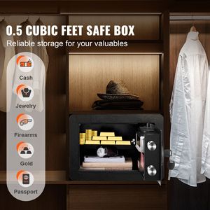 Caja Fuerte de Seguridad de Acero de 0.5 Pies Cúbicos para Montar en la Pared con Teclado Digital y 2 Llaves, Caja Fuerte para el Hogar para Proteger Dinero en Efectivo, Fácil Instalación - Product Image 2