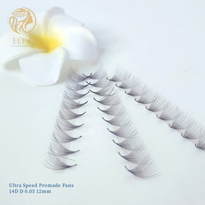 Proveedor de pestañas Promade Etiqueta privada Abanicos sueltos prefabricados 3D-20D Hecho a mano Corea PBT Fibra Natural Pestañas largas y gruesas OEM/ODM - Product Image 5