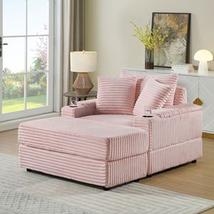 Set Soggiorno Accogliente: Divano Profondo con 2 Cuscini Decorativi e Pouf - Product Image 4