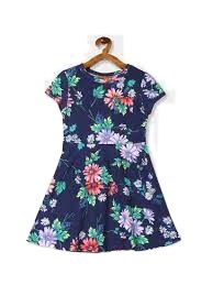 Vestido informal de un solo jersey para niñas, manga abullonada, estampado Floral, nuevo diseño, trajes de cuello para primavera y verano, botón para niños - Product Image 3