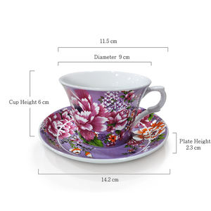 Taza de peonía púrpura de regalo para el hogar personalizada de nivel superior certificada, tazas de té, Impresión de transferencia de agua en Material cerámico de primera calidad - Product Image 2