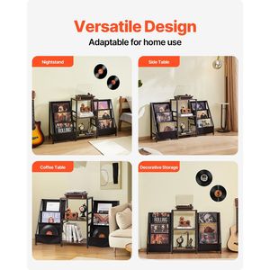Supporto per Giradischi a 3 Livelli in Metallo con Porta Dischi in Legno e Scaffale Espositivo per CD - Product Image 6