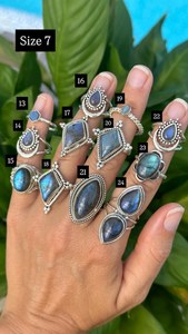 Blue <b>Labradorite</b> 92.5 Sterling Silver <b>Ring</b> – Mixed Shape Gemstone Statement Jewelry - Product Image 4
