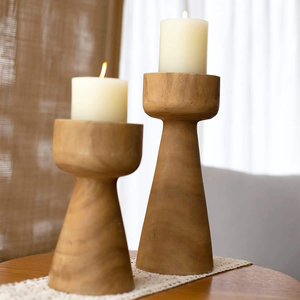 Support de bougie en bois poli, figurine vintage classique élégante, décoration de Noël et du Ramadan, personnalisable MULTI CRAFT - Product Image 2