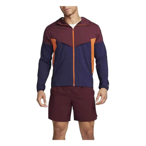 Men's Color Blocking Hooded <b>Racer</b> <b>Jacket</b> With Zipper Closure Breathable Sporty Style Spring Wear - Product Image 2