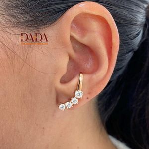 Supreme Round Brilliant Lab Grown Diamond Curved Hoop Earrings Luxury Fine Jewelry Anniversary <b>Gift</b> for Women Jewelry Collection - Product Image 4