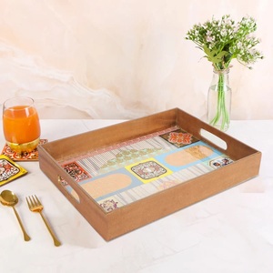 High Quality Designer Tray Set Black Marble Design Resin Wood Modern Style Serving Decorative Tray for Weddings Best Price - Product Image 5