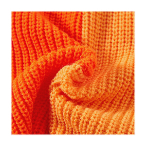Bonnet en tricot côtelé orange néon personnalisé, 100% polyester, chapeau d'hiver, fabricant OEM ODM, marque privée, bébés, unisexe, réglable - Product Image 5