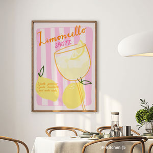 Arte de pared navideño, póster con ilustración de bebida de cóctel Limoncello, impresión artística de pared de bebida retro para decoración de cocina - Product Image 2