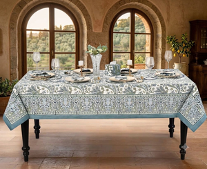 Ridhi Modern Classic Floral Printed Cotton Customizable Handmade Eco-Friendly Durable Washable Outdoor Rectangle <b>Tablecloth</b> - Product Image 2