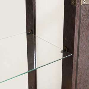 Vitrine moderne à 2 portes avec panneau arrière en verre trempé miroir, étagères réglables et éclairage intégré - Product Image 3