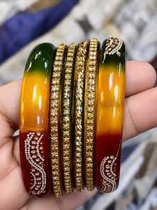 Handmade Glass Bangles for Women Indian Bridal Jewelry Traditional <b>Wedding</b> Churiyan Colorful Fashion <b>Accessories</b> Wholesale Set - Product Image 2