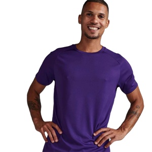T-shirts personnalisés pour hommes grande taille à col en V et manches courtes, de haute qualité, séchage rapide, respirants, en Spandex/Coton, coupe ample, pour le sport - Product Image 3