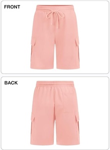 Pantalones Cortos Cargo Bermuda para Hombre, Color Granate, con Cordón, Cintura Media, Casuales, Transpirables, con Bolsillos Tejidos, Diseño a Cuadros, Poliéster/Algodón, 180g, Digital - Product Image 6