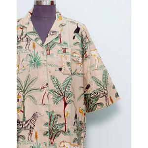 เดรสเชิ้ตผ้าฝ้ายพิมพ์ลายดิจิทัลสไตล์ลำลองสำหรับผู้หญิงทุกฤดู ทรงเอไลน์ คอปกพับ ไซส์พลัส เอวธรรมชาติ - Product Image 2