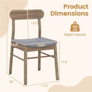 2 Sedie da Pranzo in Legno di Faggio Massiccio, Capacità 180 kg, Imbottite e Rivestite, Stile Rustico per Soggiorni e Esterni - Product Image 4