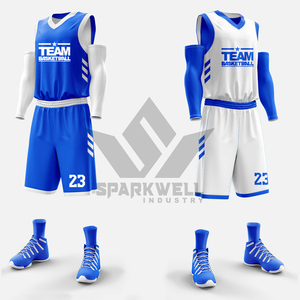 Conjunto de Uniforme de Baloncesto Personalizado Sublimado en Poliéster, Cuello en V, Sin Mangas, Absorbente de Humedad, para Adultos Unisex - Product Image 5