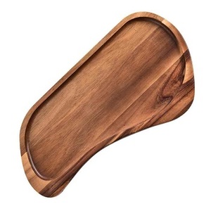 Bandeja Moderna de Madera de Acacia para Servir Té, Plato Creativo con Patrón para Almacenamiento, Bandeja para Servir Frutas y Aperitivos para el Hogar y Fiestas, Material PC, Paquete Celadon - Product Image 4