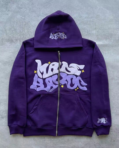 Sudadera con capucha y cremallera completa, diseño gráfico, oversize, de poliéster/algodón, forro polar, impermeable, estilo urbano, chaqueta con capucha, impresión personalizada, OEM, ODM - Product Image 6