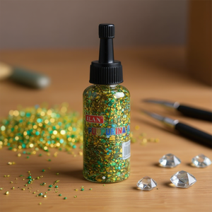 Colla Glitter Ilan Purpurina 60G Verde Oro per Strass e Lavori Artigianali - Product Image 2