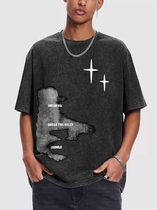 Camiseta Estampada para Hombre, Estilo Urbano, Diseño Gráfico Personalizado, Hombros Caídos, Talla Grande, Alta Calidad - Product Image 2
