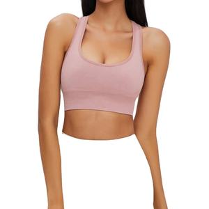 Hot Sell Breathable Medium Support Nylon/Cotton Plus Size Cross <b>Back</b> Push-Up Workout Sports Bra for <b>Women</b> Gym Yoga Fitness - Product Image 1
