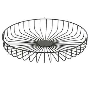 Vintage Style Black Metal Wire <b>Egg</b> Basket With Wooden Handle Round Decorative Kitchen Countertop Fruit And Vegetable Caddy - Product Image 5