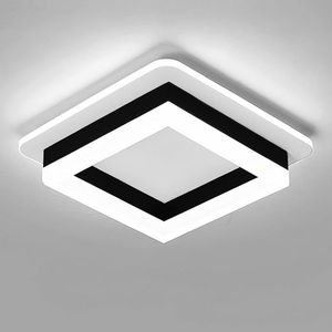 Plafoniera LED Quadrata Moderna 24W Nera, Lampada da Soffitto Piccola per Soggiorno o Corridoio - Product Image 1