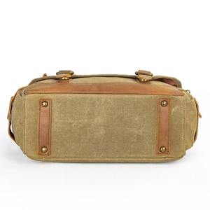 Sac à appareil photo en toile de cuir robuste, imperméable, antichoc, sac de voyage à bandoulière pour appareil photo reflex numérique avec fermeture à glissière LCCB-0018 - Product Image 2