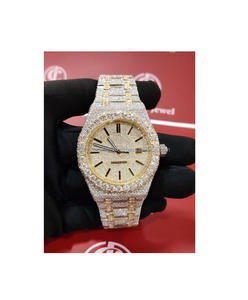 Montre Hip Hop VVS 41mm avec fenêtre de cadran en verre mécanique en acier inoxydable avec diamant Moissanite glacé-Source Premium fournie - Product Image 1