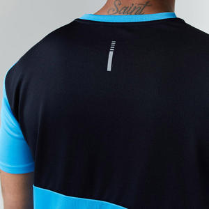 OEM ODM Conjunto de Camiseta Deportiva Azul para Hombre de la Mejor Calidad con Detalles Negros, Cuello Redondo, Secado Rápido, Tejido de Poliéster, Ropa de Verano al por Mayor. - Product Image 5
