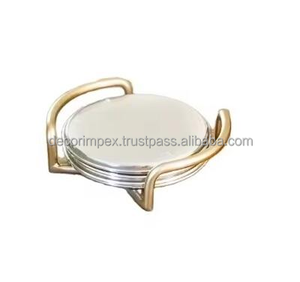 Aluminum Stone <b>Coaster</b> <b>Holder</b> Aluminum <b>Set</b> Metal <b>Coaster</b> and Kitchenware and Restaurants - Product Image 5