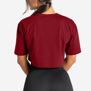 Camiseta Deportiva sin Costuras para Mujer, Diseño de Top Corto, Talla Grande, Ropa Deportiva de Verano, Color Sólido, Hombros Caídos - Product Image 2