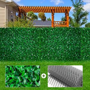 Strong and Durable Outdoor Artificial Green Fence Waterproof for Gardens and Courtyard-Green Leaf Product - Product Image 4