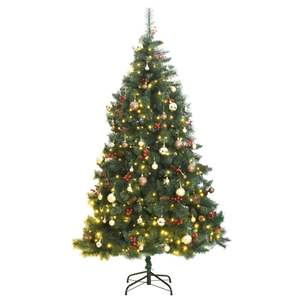 Árbol de Navidad Artificial Articulado con 300 Luces LED y Juego de Bolas, 94.5 Pulgadas - Product Image 1