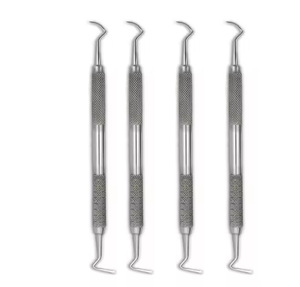 Kit professionnel de 8 instruments de diagnostic dentaire |   Ensemble d'examen dentaire en acier inoxydable avec miroir buccal, sonde et pince - Product Image 4