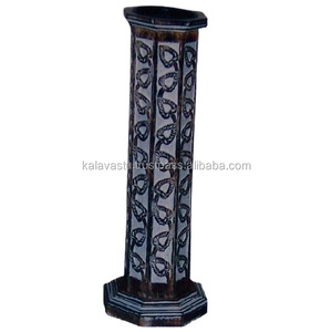 Soporte para quemador de incienso de madera de agar ecológico orgánico grande con recogedor de cenizas tallado a mano aromático - Product Image 6